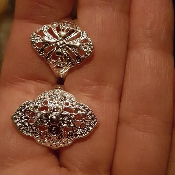 🥀Gorgeous Sterling Mosaic Open Cut-Filligree Ring - Picture 7 of 8